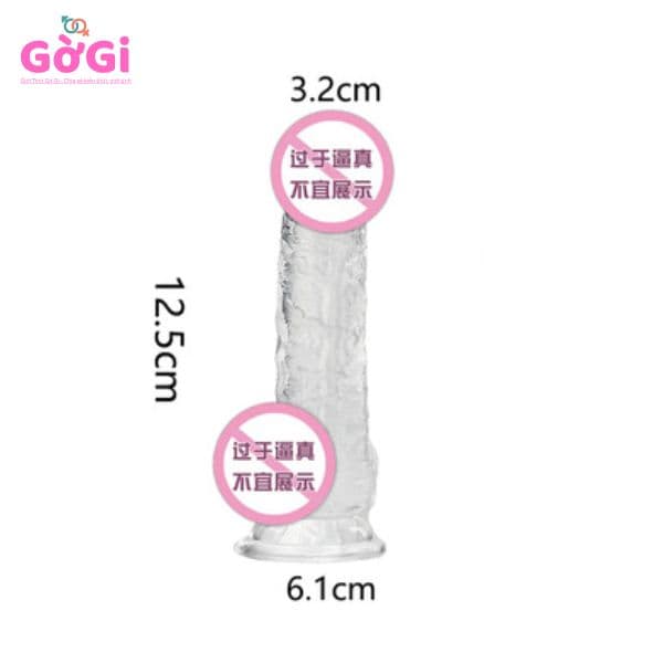 Dương vật giả pha lê mềm mại nhỏ và trung bình