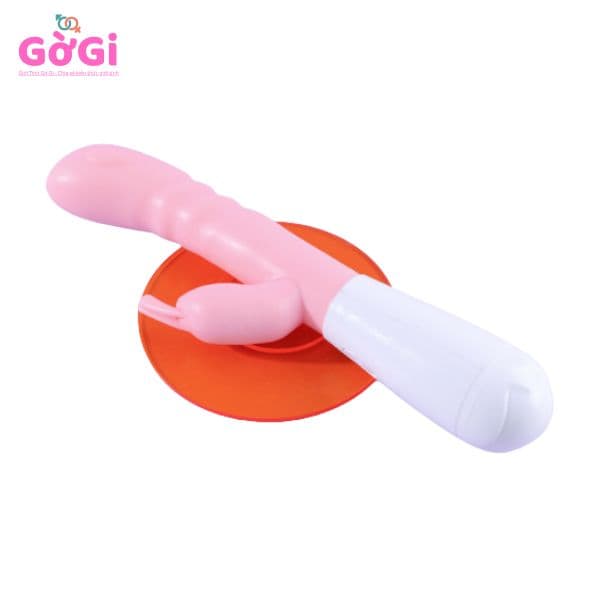 Máy rung hai đầu dùng pin tai thỏ rung mạnh nhiều tần số, mát-xa, đồ chơi tình dục cho nữ